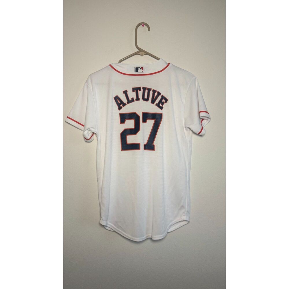 Jose Altuve #27 Houston Astros Majestic Youth L 10-12 White MLB Baseball Jersey